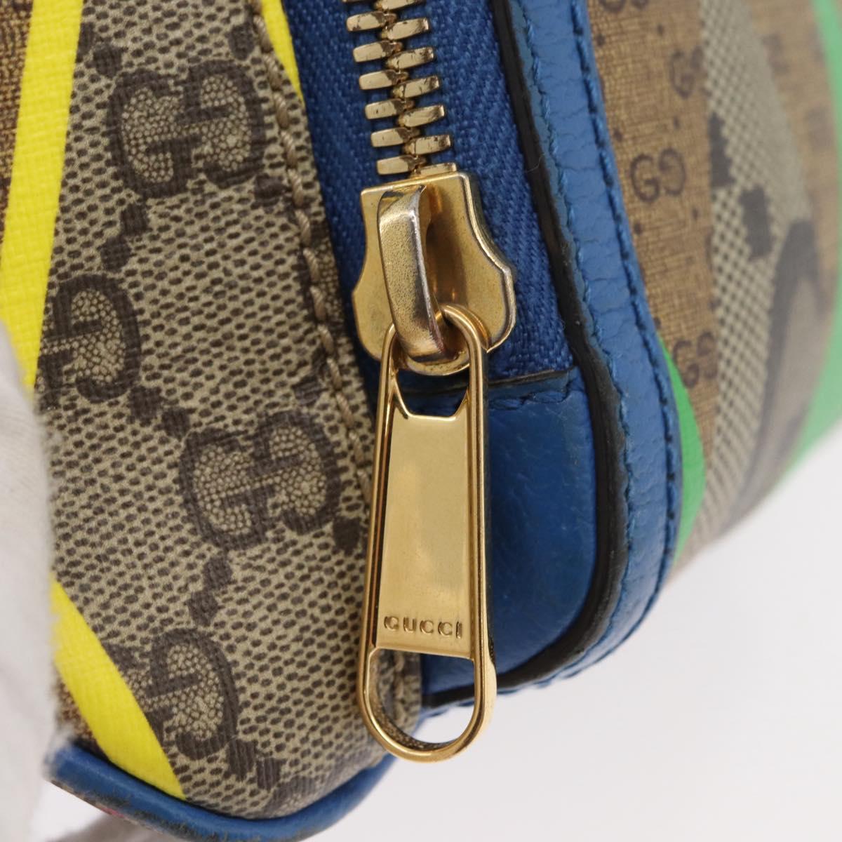 GUCCI GG Supreme Bum Bag PVC Multicolor Gold 733240 Auth 167180A