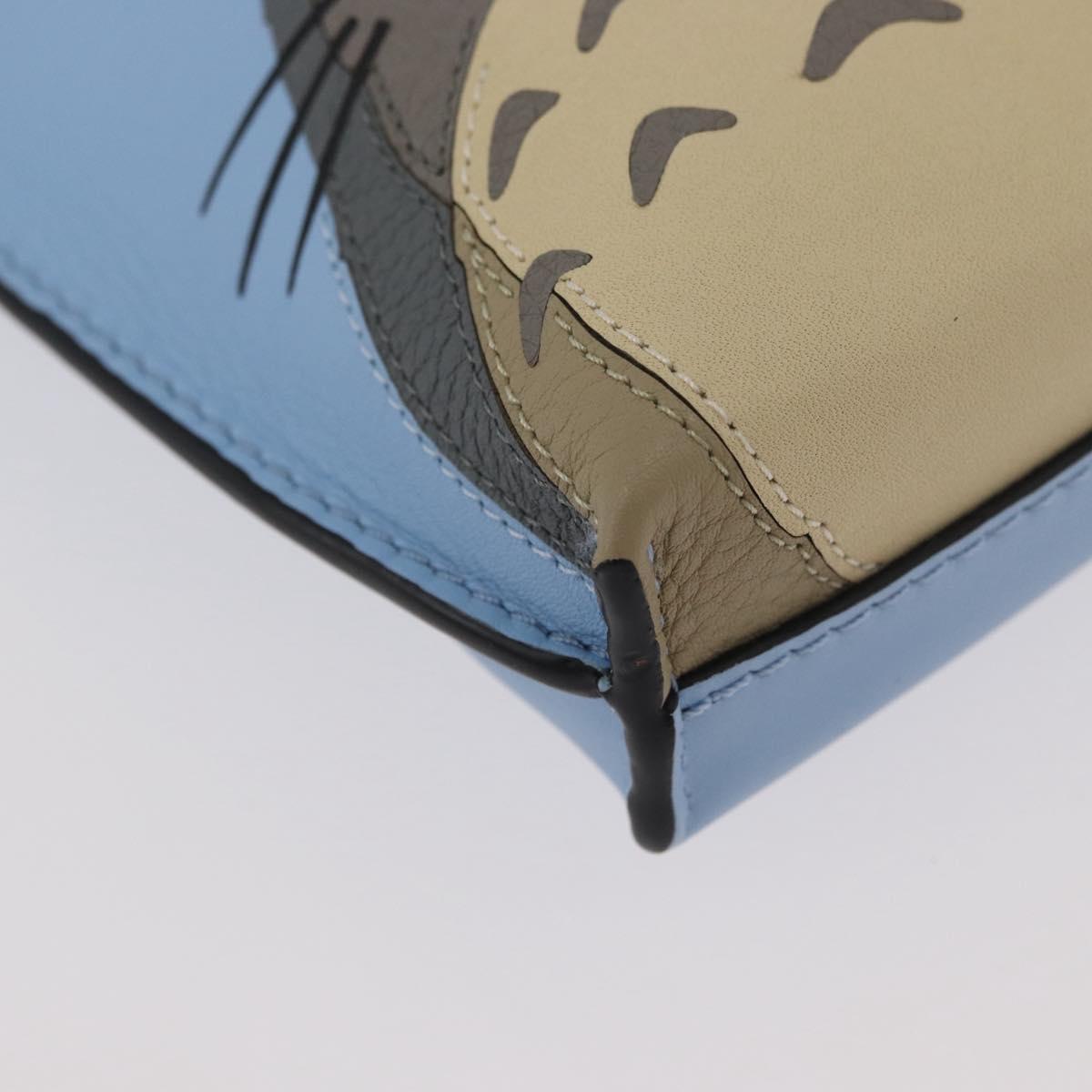 LOEWE LOEWE Ã Studio Ghibli My Neighbor Totoro Pouch Leather Blue Auth 167190SM