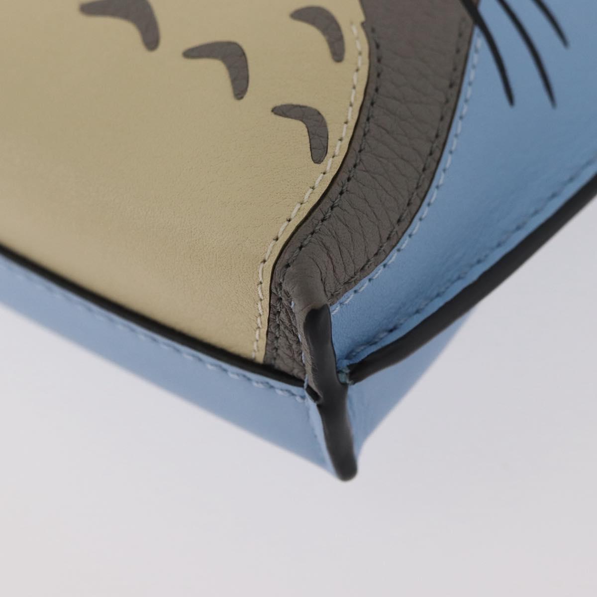 LOEWE LOEWE Ã Studio Ghibli My Neighbor Totoro Pouch Leather Blue Auth 167190SM