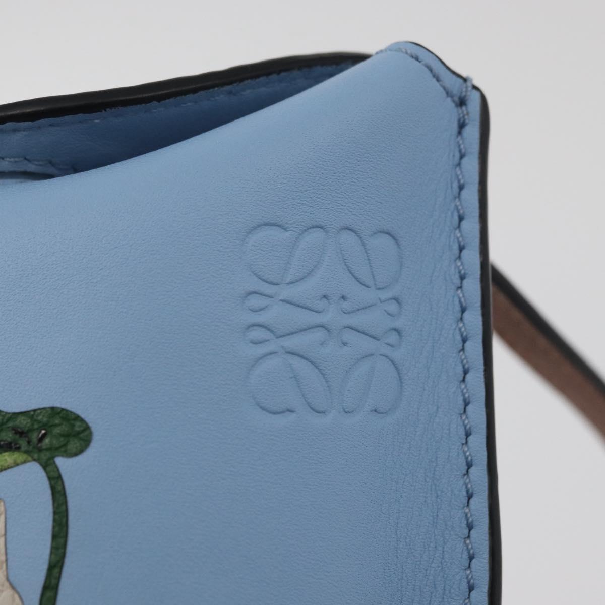LOEWE LOEWE Ã Studio Ghibli My Neighbor Totoro Pouch Leather Blue Auth 167190SM