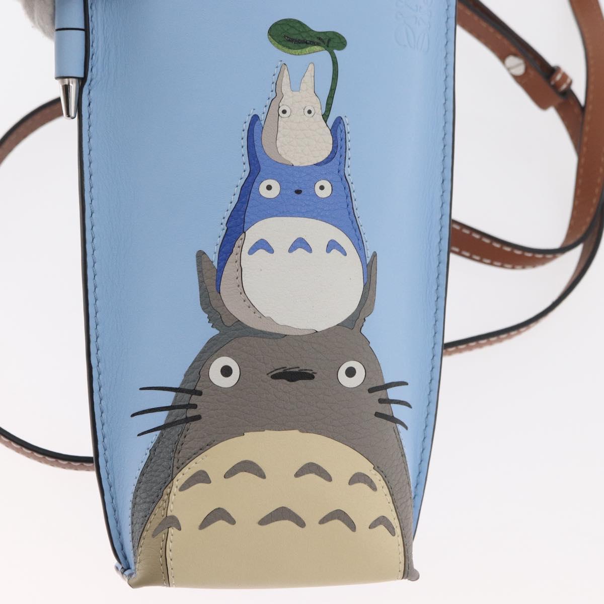 LOEWE LOEWE Ã Studio Ghibli My Neighbor Totoro Pouch Leather Blue Auth 167190SM