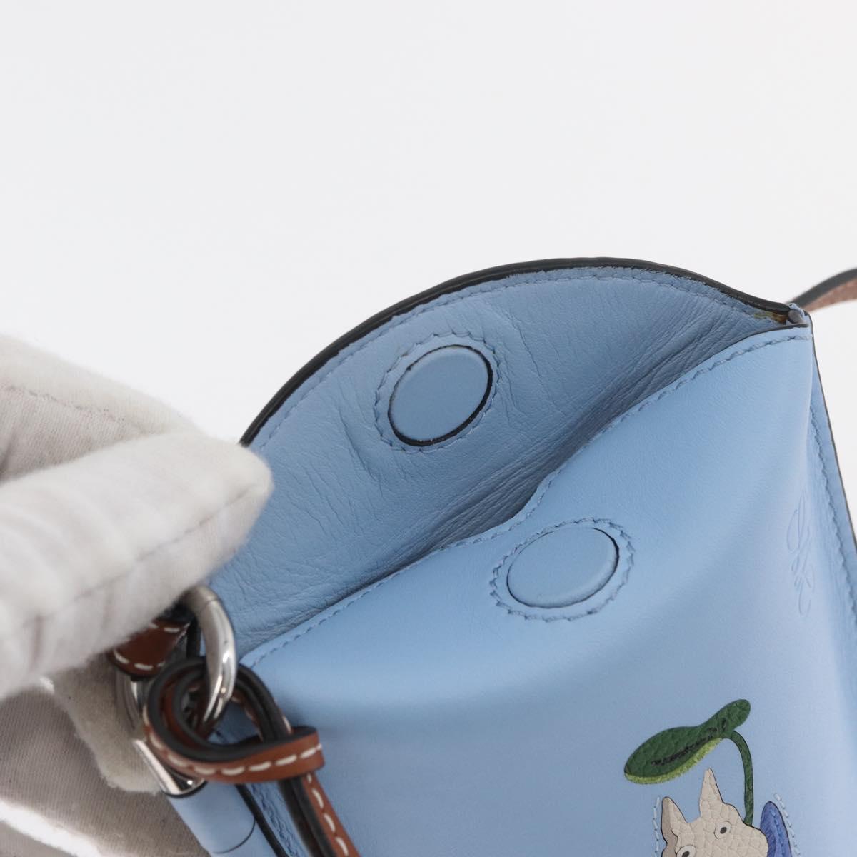 LOEWE LOEWE Ã Studio Ghibli My Neighbor Totoro Pouch Leather Blue Auth 167190SM