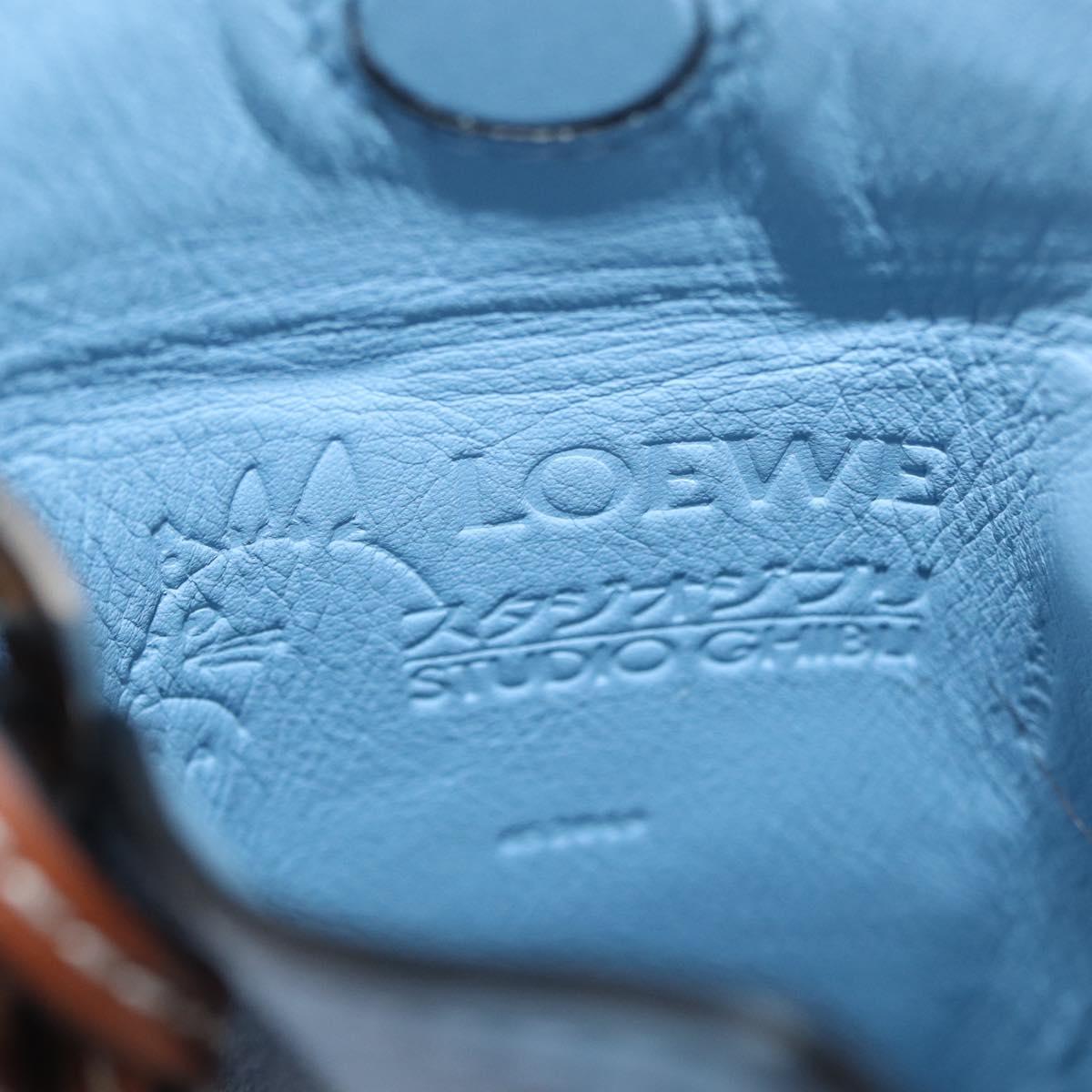 LOEWE LOEWE Ã Studio Ghibli My Neighbor Totoro Pouch Leather Blue Auth 167190SM