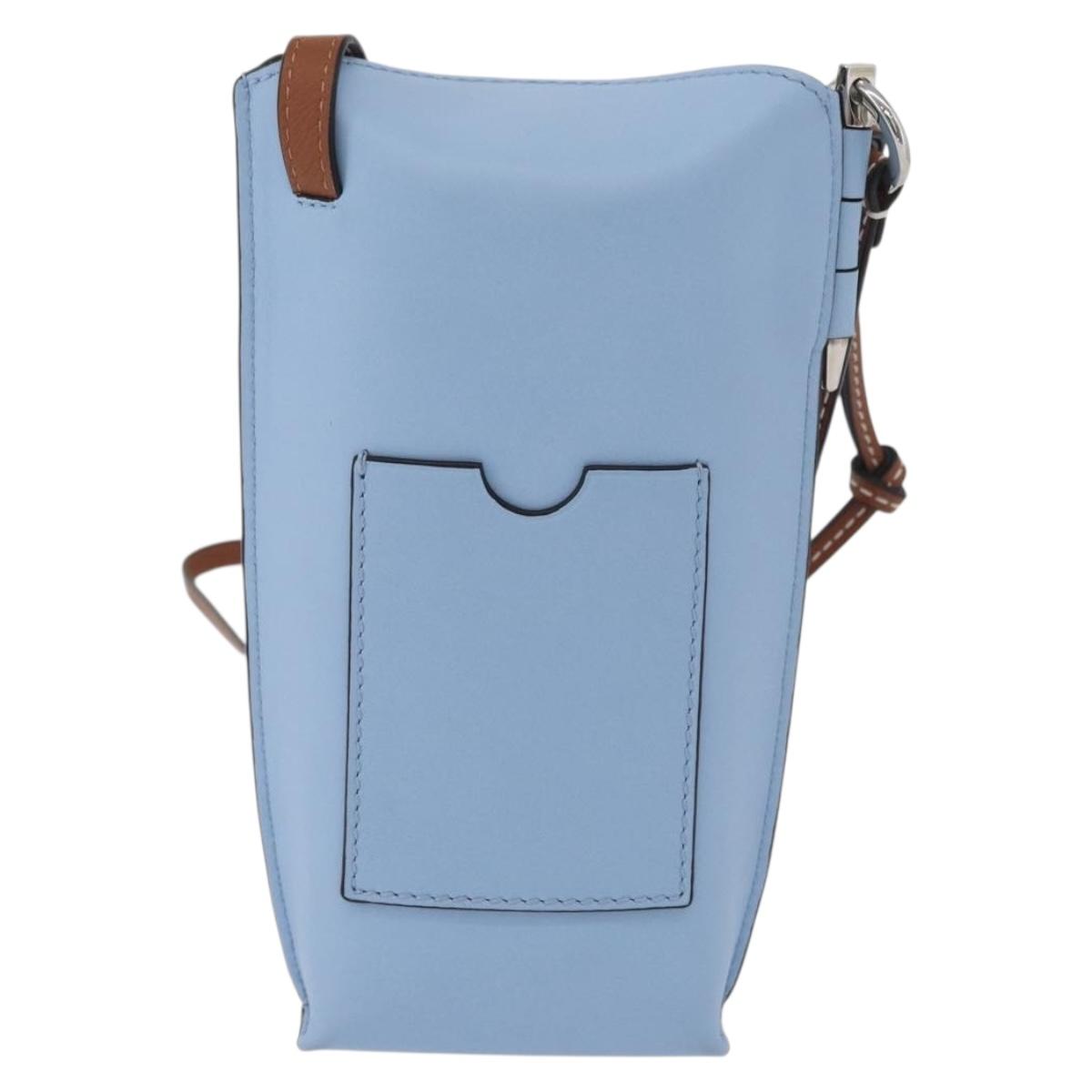 LOEWE LOEWE Ã Studio Ghibli My Neighbor Totoro Pouch Leather Blue Auth 167190SM