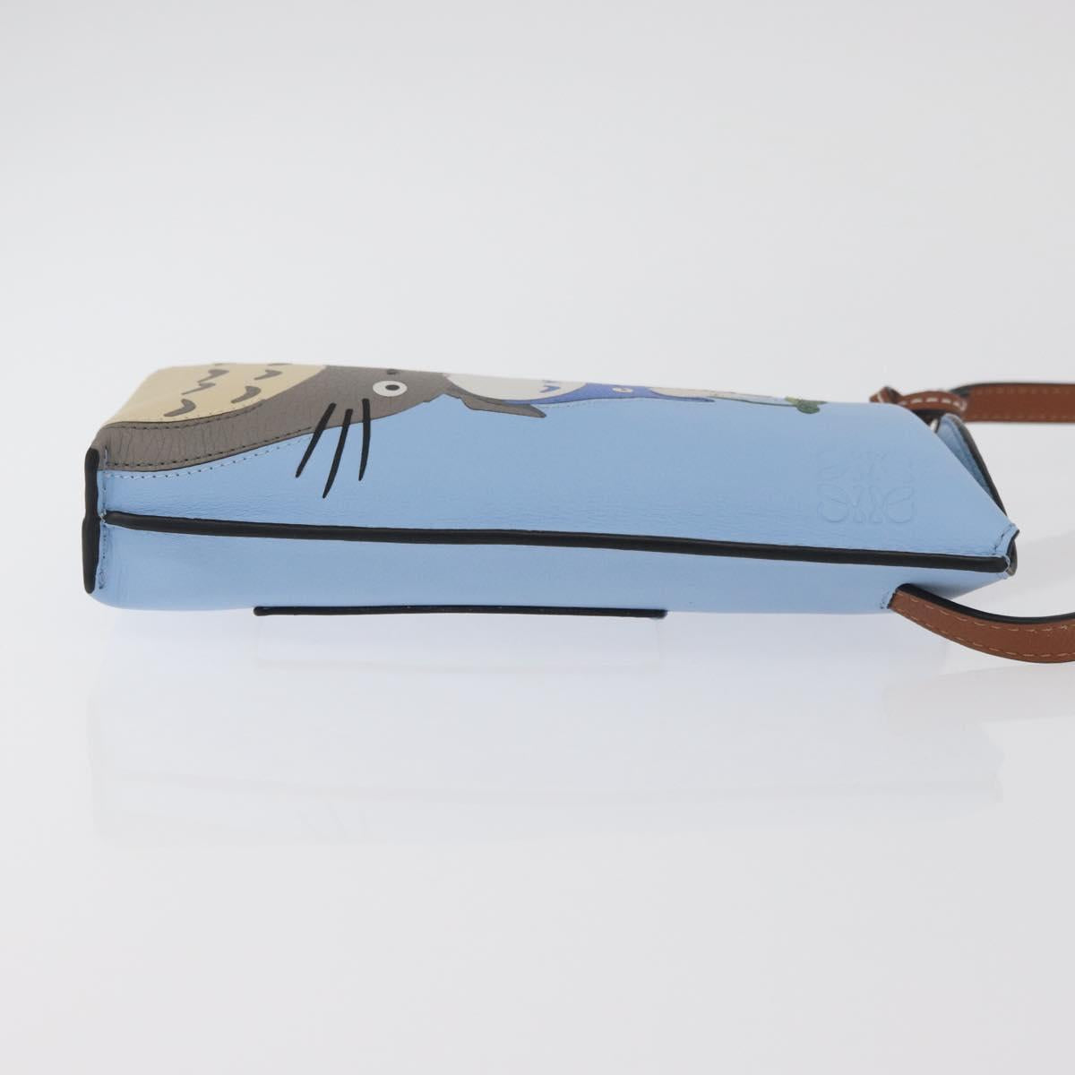 LOEWE LOEWE Ã Studio Ghibli My Neighbor Totoro Pouch Leather Blue Auth 167190SM