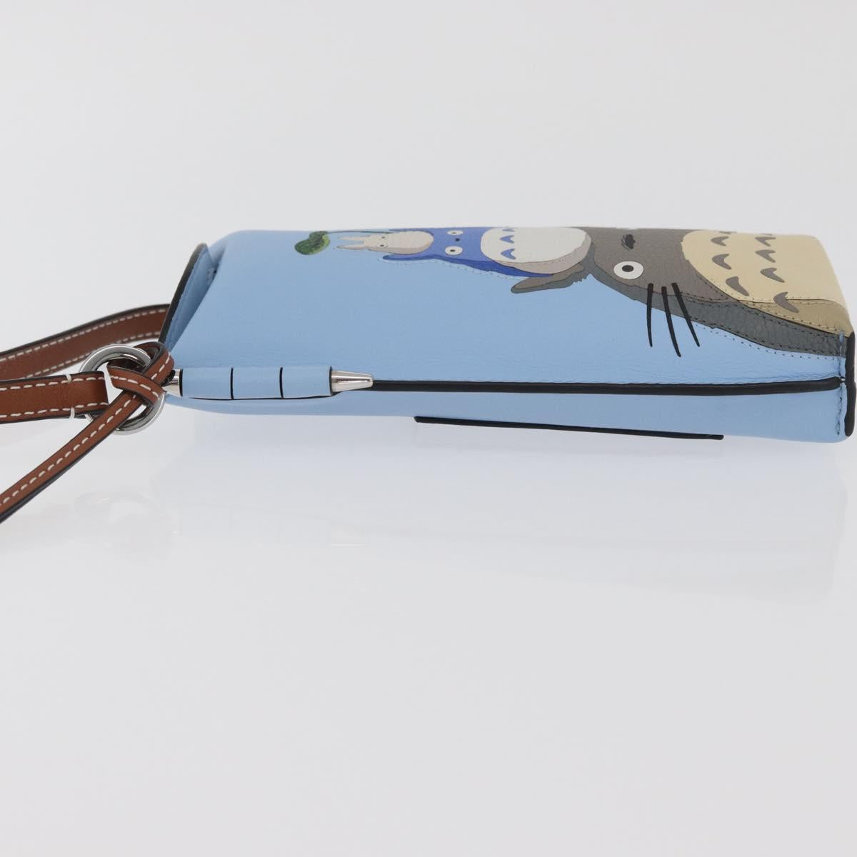 LOEWE LOEWE Ã Studio Ghibli My Neighbor Totoro Pouch Leather Blue Auth 167190SM