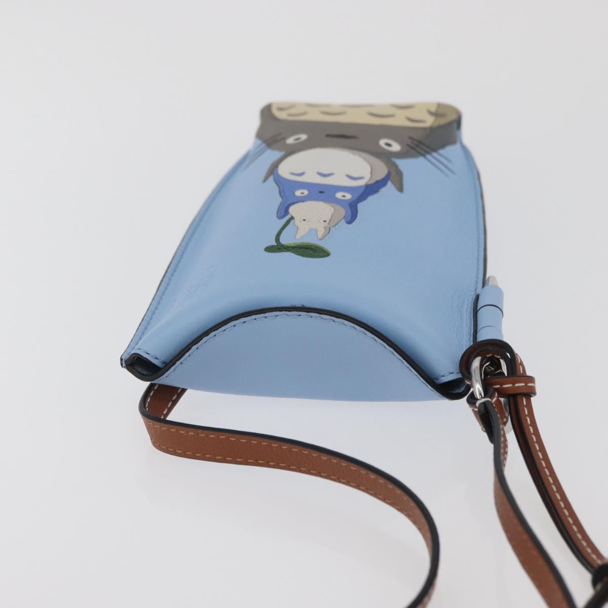 LOEWE LOEWE Ã Studio Ghibli My Neighbor Totoro Pouch Leather Blue Auth 167190SM