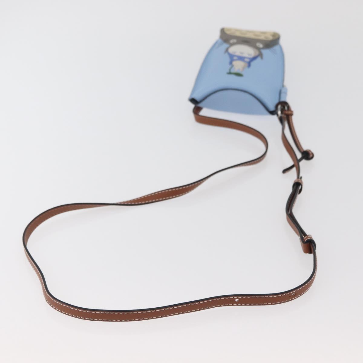 LOEWE LOEWE Ã Studio Ghibli My Neighbor Totoro Pouch Leather Blue Auth 167190SM