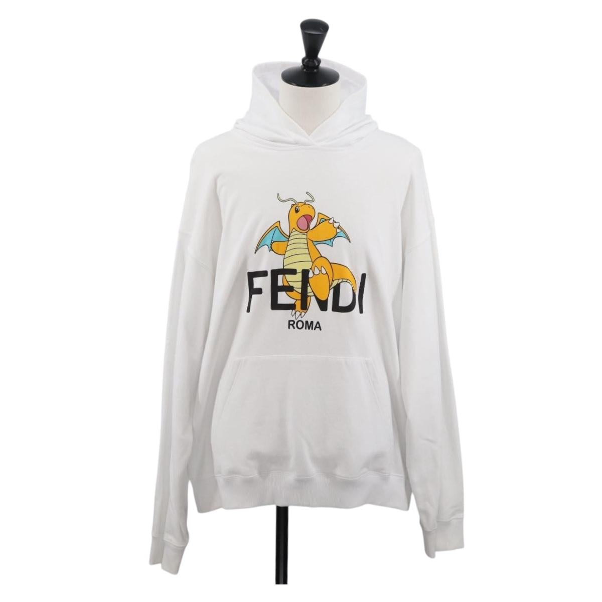 FENDI FENDI x FRGMT x POKÉMON Hoodie Kairyu Cotton White Auth 167191SM