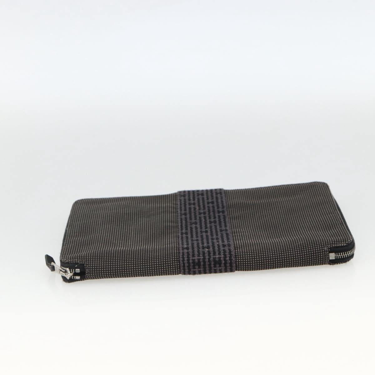 HERMES Her Line Passport Case Canvas Gray Auth 167201A