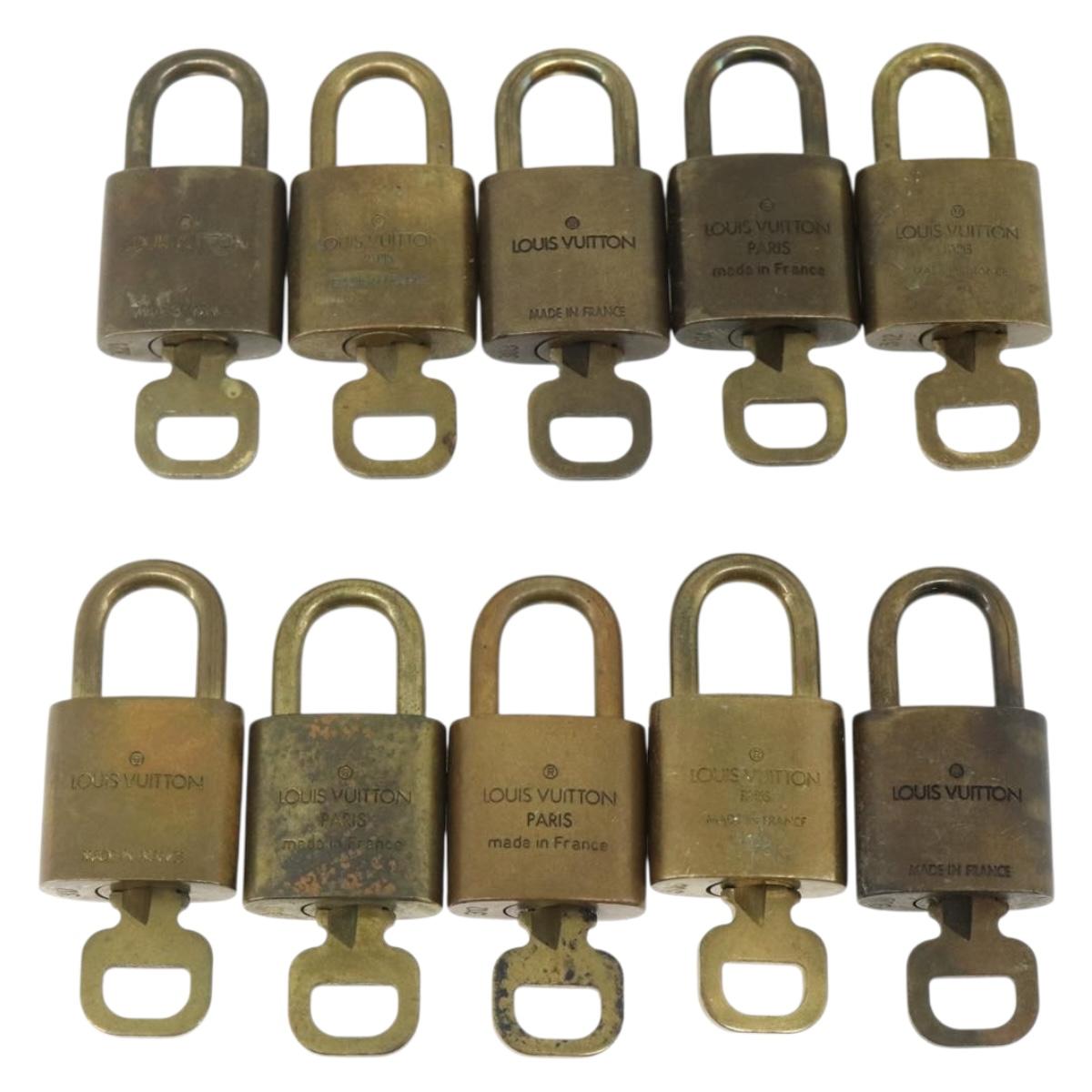 LOUIS VUITTON Padlock 10 Set Padlock metal Gold LV Auth 167225