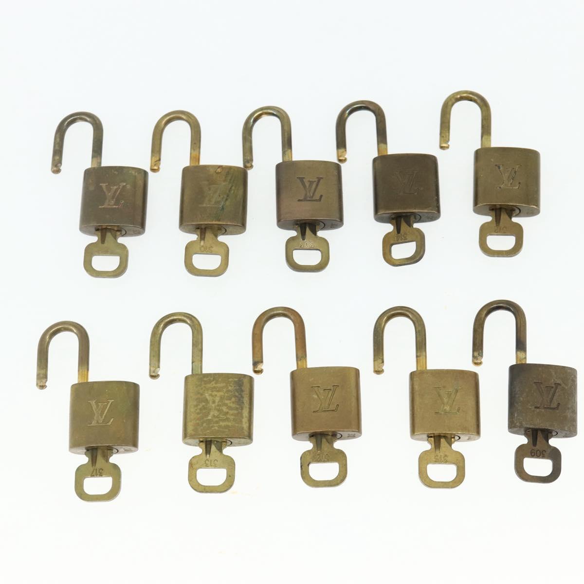 LOUIS VUITTON Padlock 10 Set Padlock metal Gold LV Auth 167225