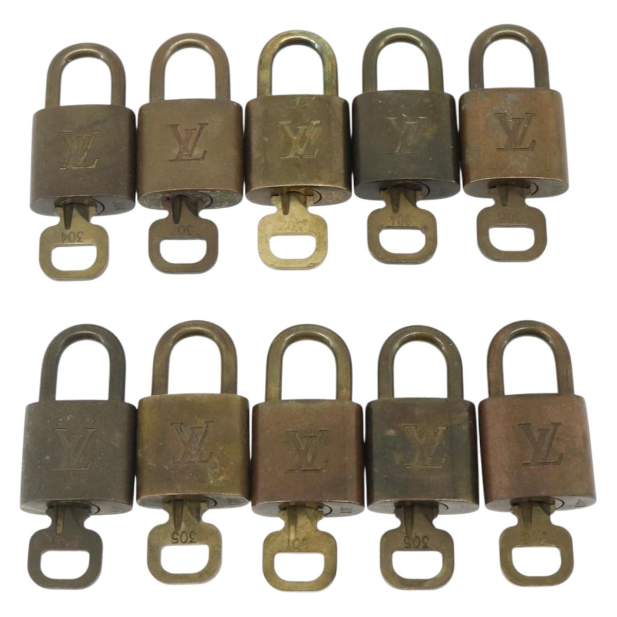 LOUIS VUITTON Padlock 10 Set Padlock metal Gold LV Auth 167226