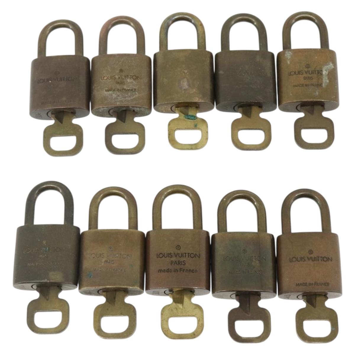 LOUIS VUITTON Padlock 10 Set Padlock metal Gold LV Auth 167226