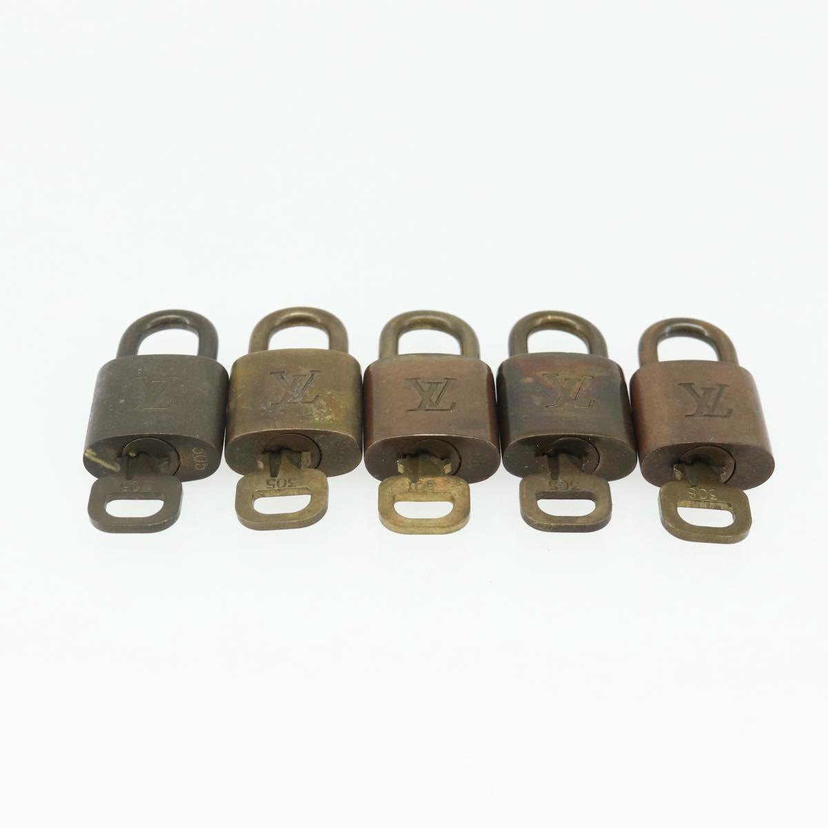 LOUIS VUITTON Padlock 10 Set Padlock metal Gold LV Auth 167226