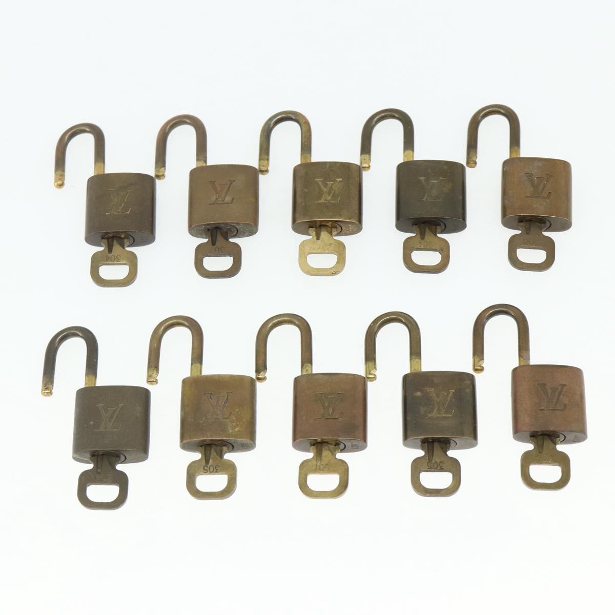 LOUIS VUITTON Padlock 10 Set Padlock metal Gold LV Auth 167226