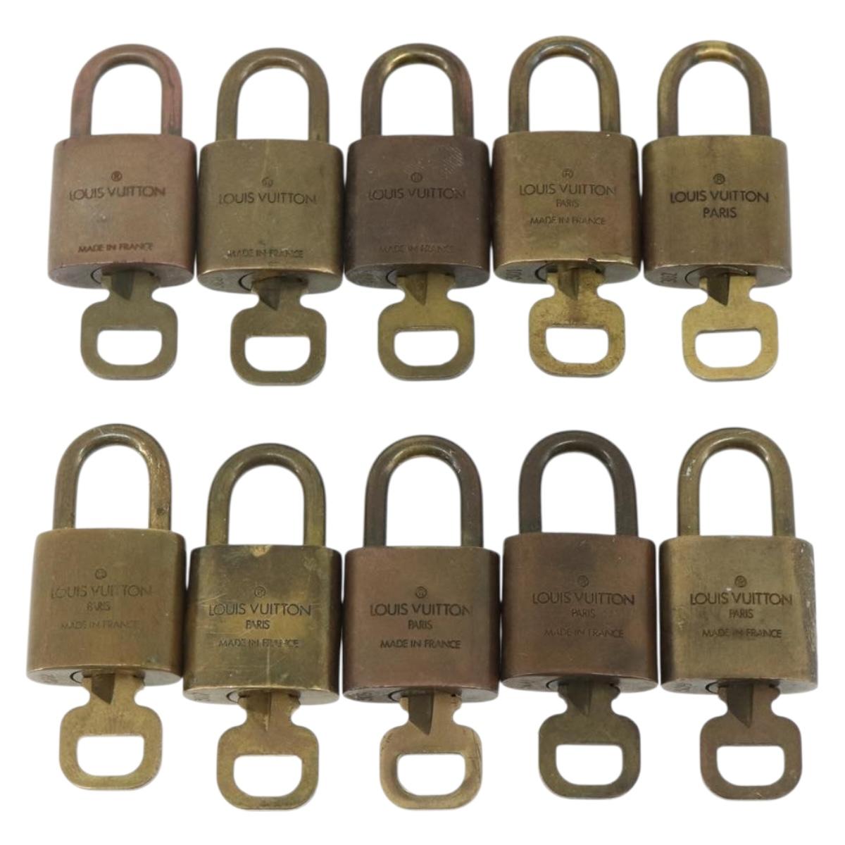 LOUIS VUITTON Padlock 10 Set Padlock metal Gold LV Auth 167227