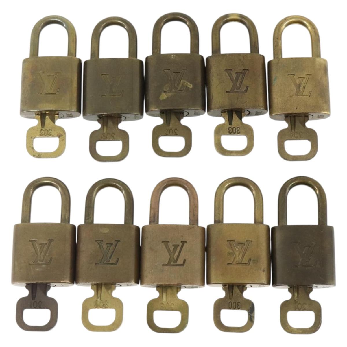 LOUIS VUITTON Padlock 10 Set Padlock metal Gold LV Auth 167229