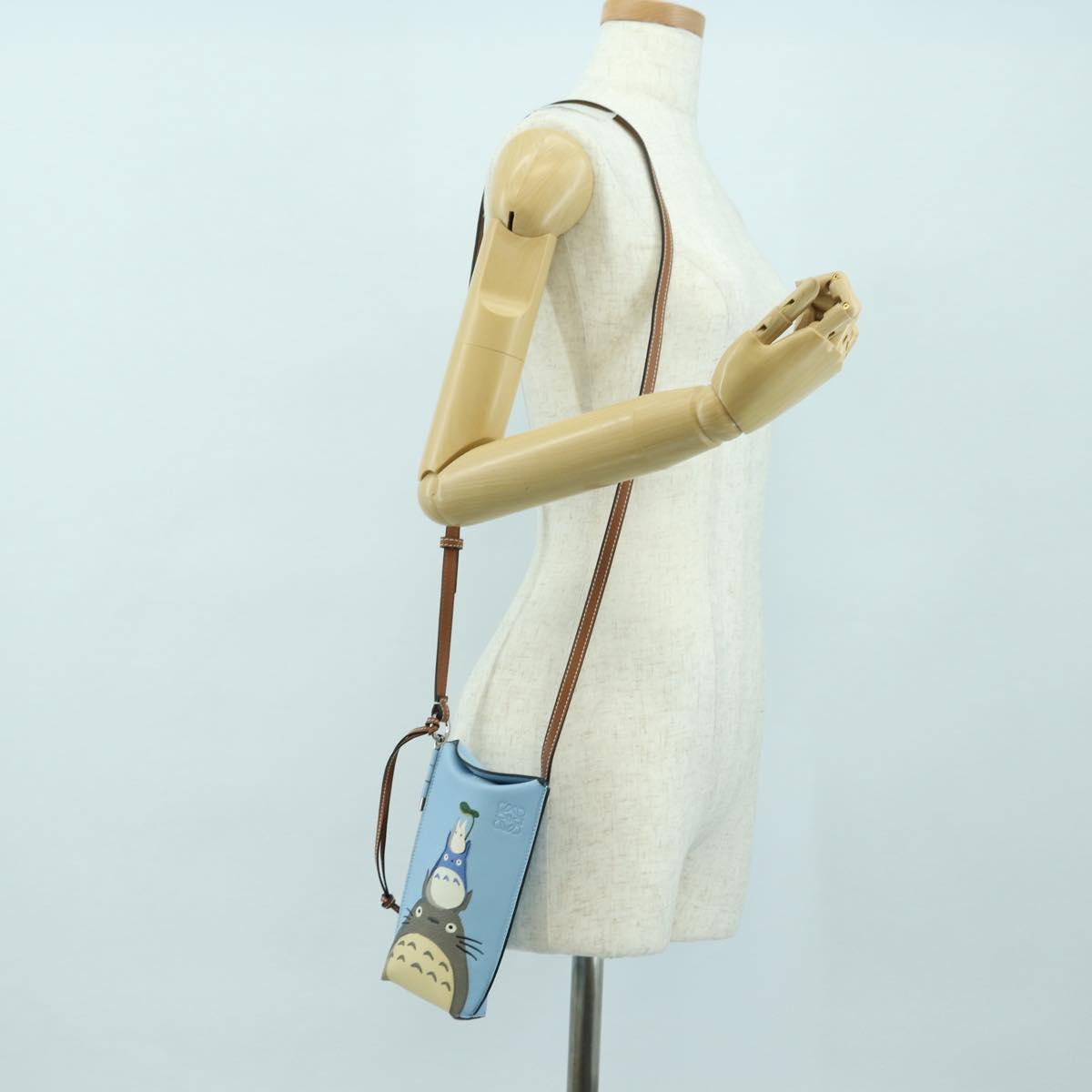 LOEWE × Ghibli My Neighbor Totoro Gate Pocket Leather Light Blue Auth 167242SM