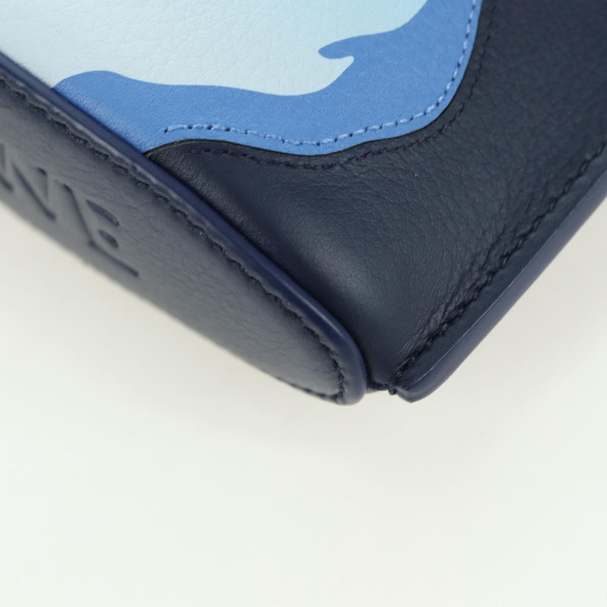 LOEWE × Ghibli Howl's Pebble Dice Pocket Calcifer Bag Leather Navy Auth 167246SM