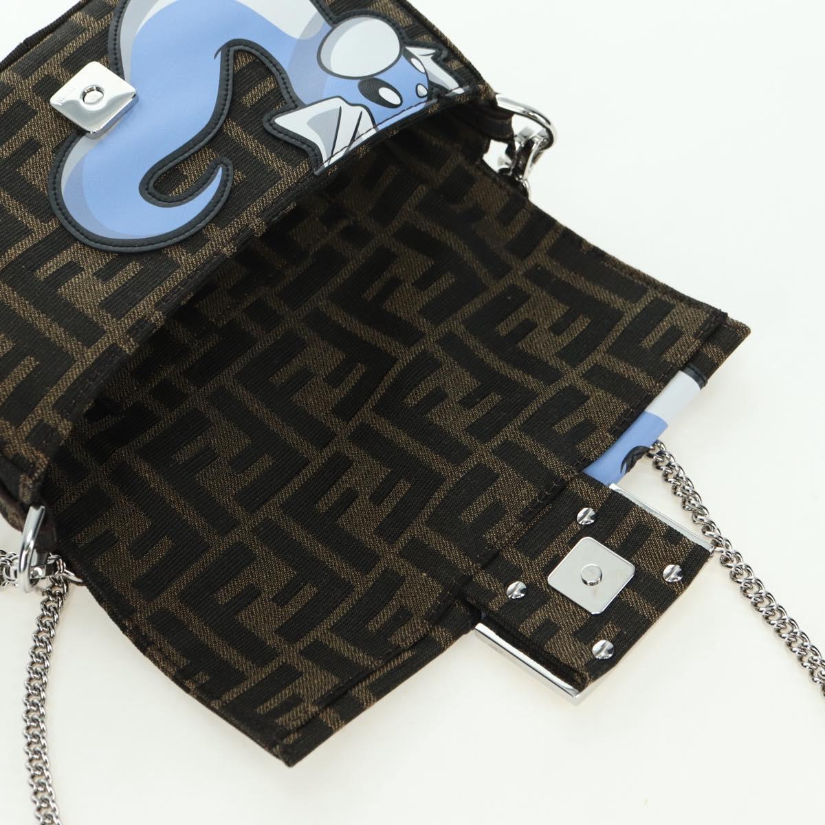 FENDI Zucca Canvas Miniryu FRGMT x POKÉMON Mamma Baguette Black Auth 167247SM