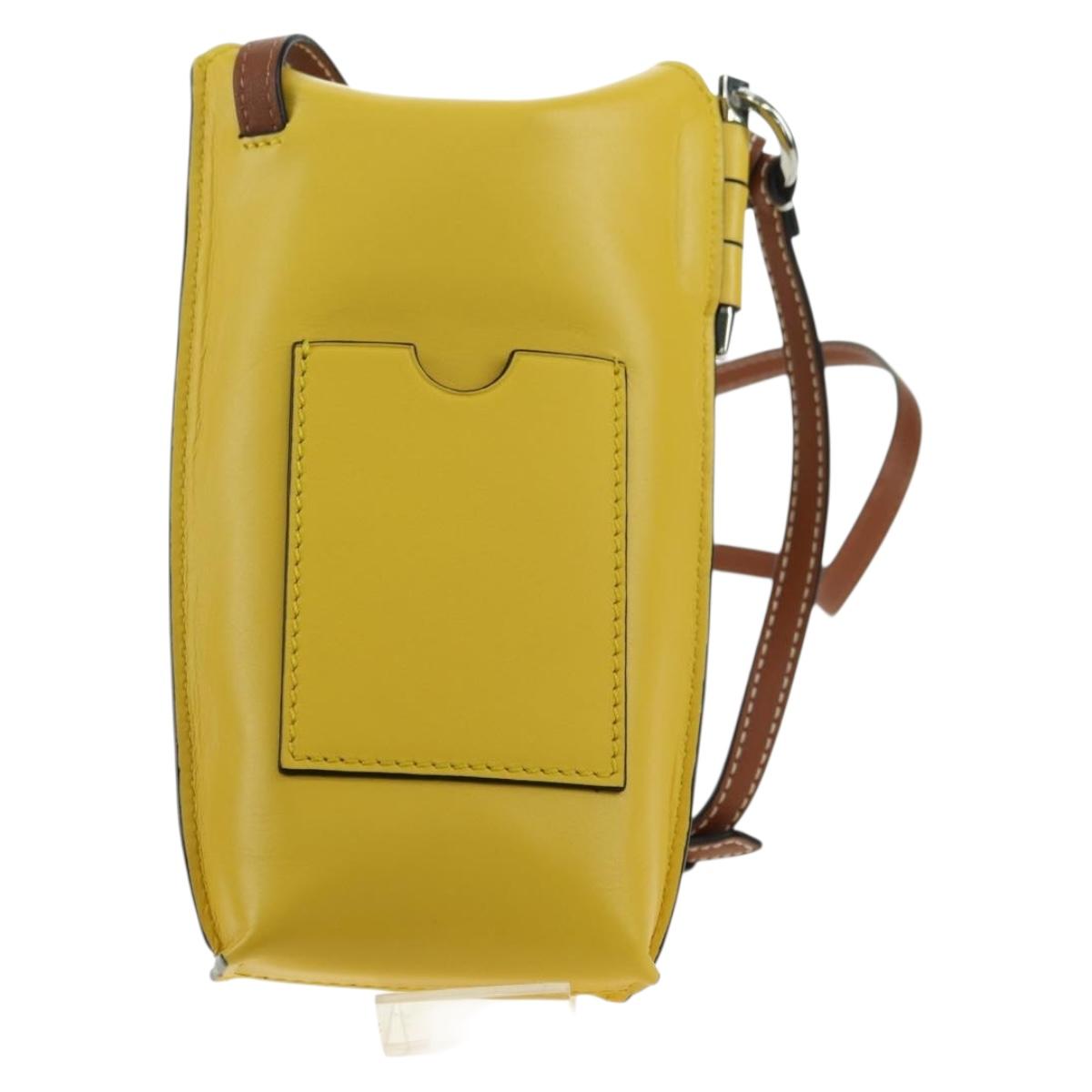LOEWE × Studio Ghibli Gate Pocket Medium Totoro Bag Leather Yellow Auth 167254SM