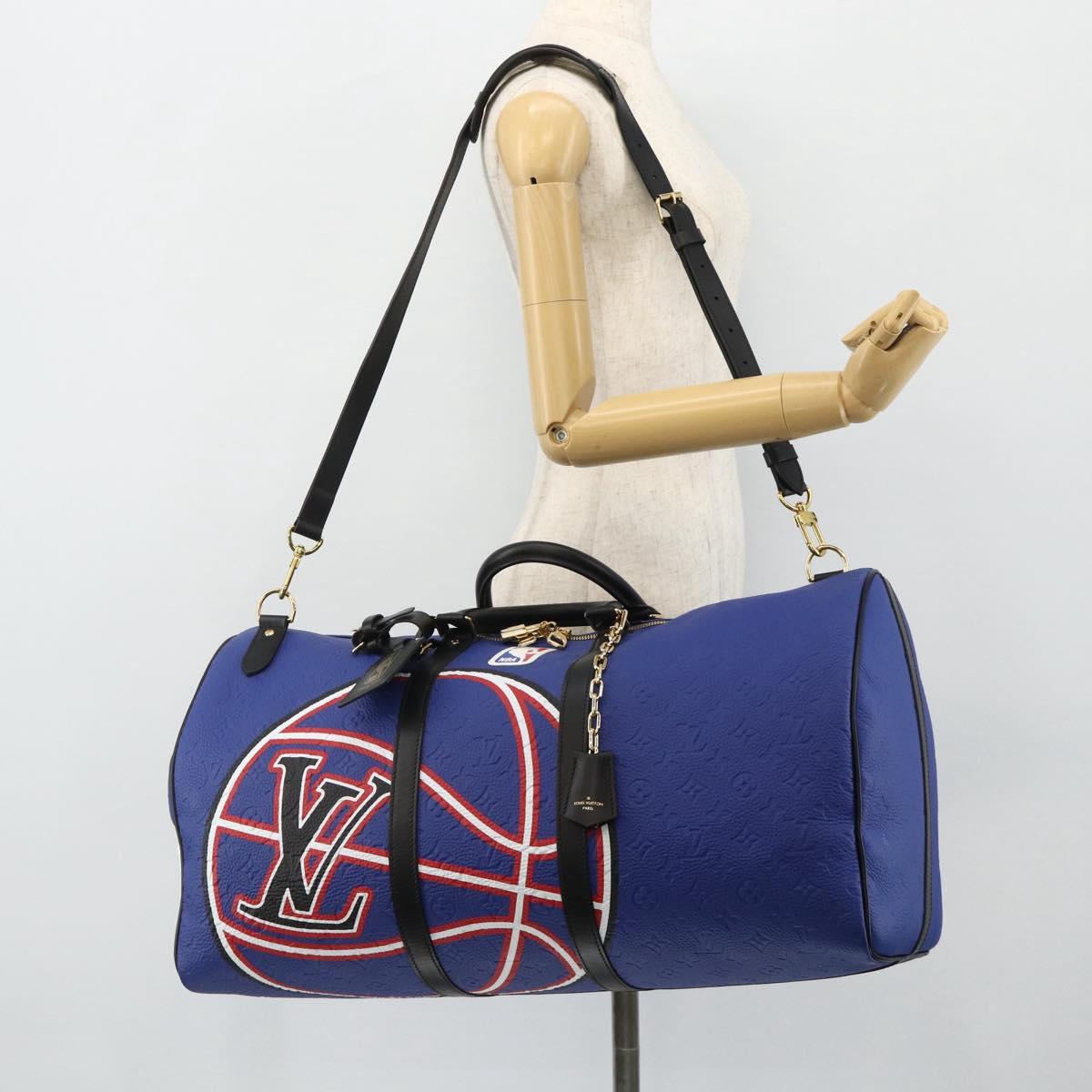LOUIS VUITTON Monogram LVxNBA Keepall Bandouliere 50 Blue M21105 Auth 167266SM