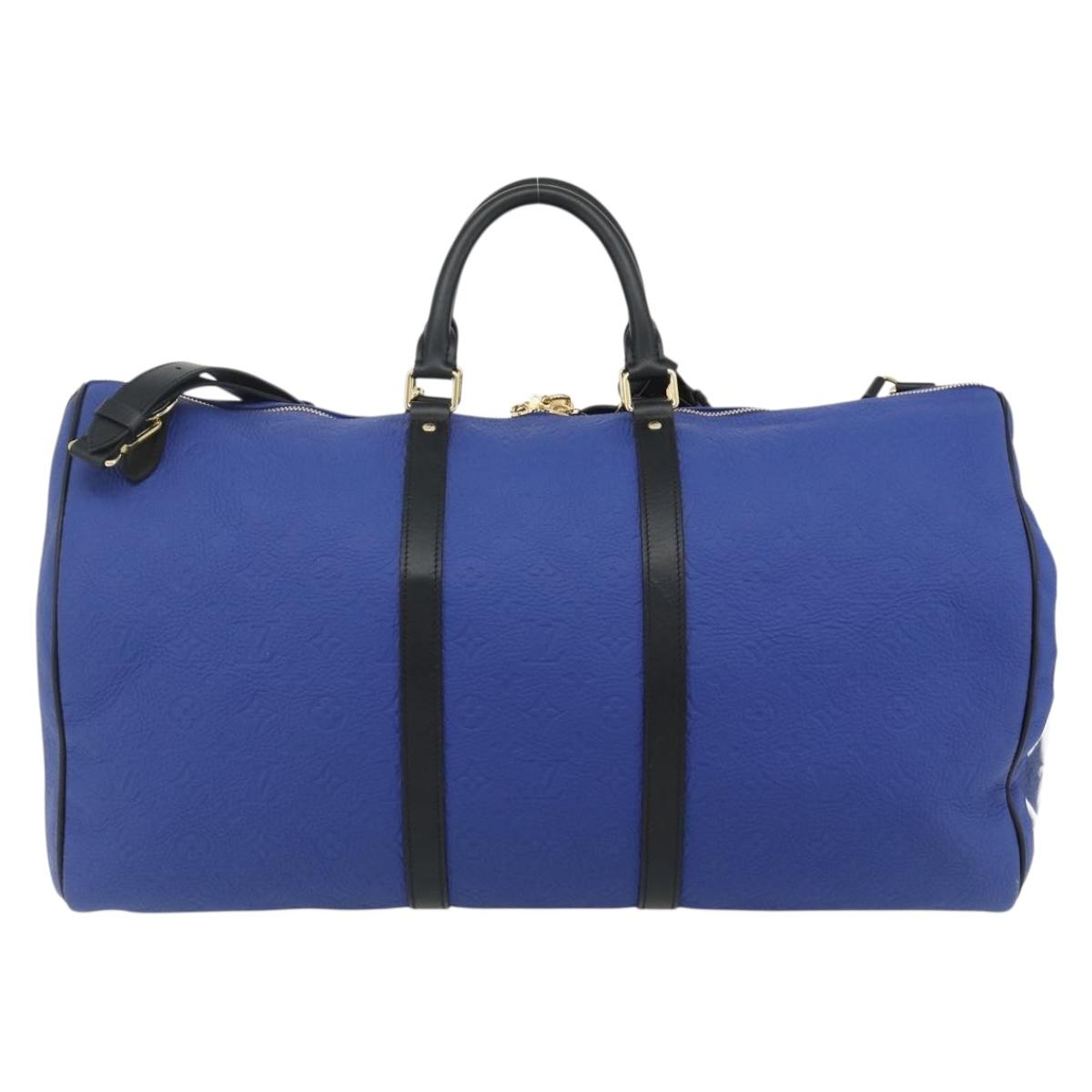 LOUIS VUITTON Monogram LVxNBA Keepall Bandouliere 50 Blue M21105 Auth 167266SM