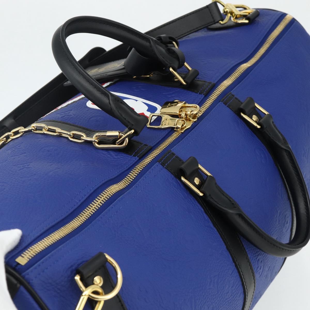 LOUIS VUITTON Monogram LVxNBA Keepall Bandouliere 50 Blue M21105 Auth 167266SM