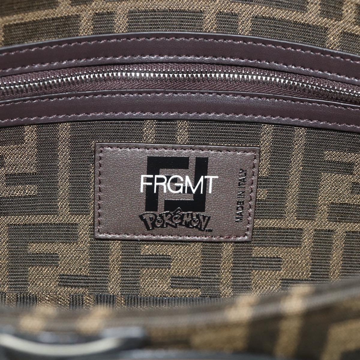 FENDI Zucca Canvas FRGMT x POKÉMON Mamma Baguette Dragonite Black Auth 167269SM