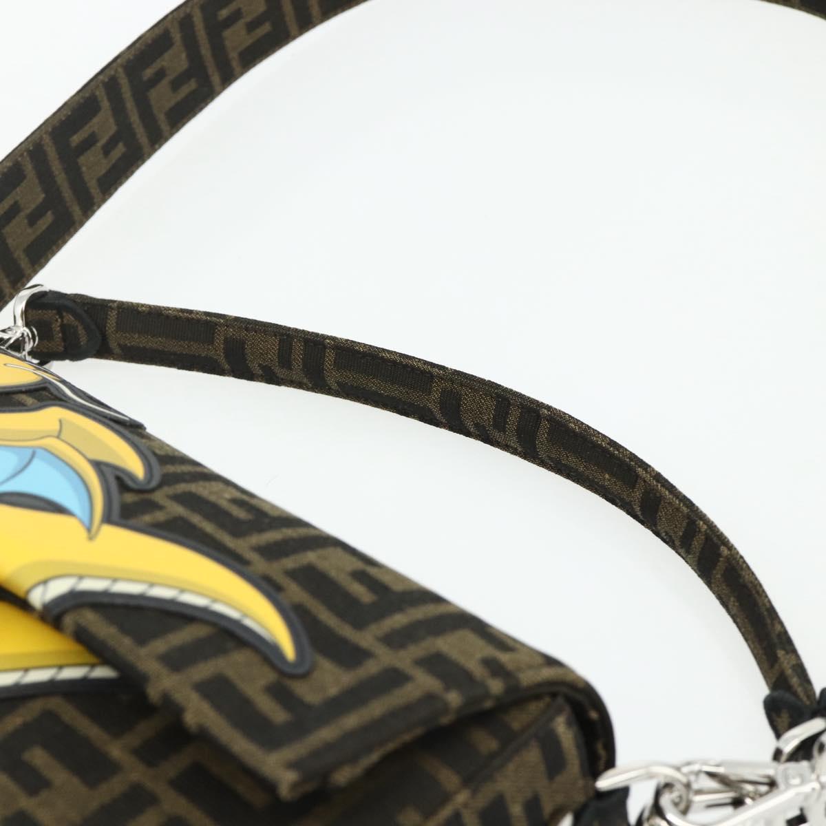 FENDI Zucca Canvas FRGMT x POKÉMON Mamma Baguette Dragonite Black Auth 167269SM