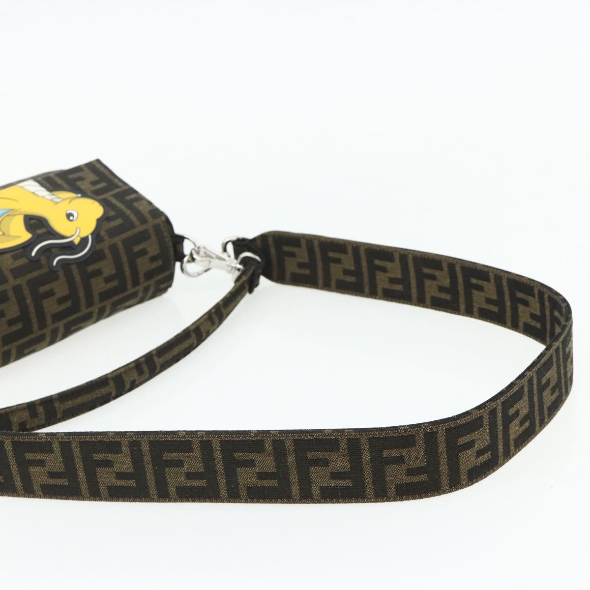 FENDI Zucca Canvas FRGMT x POKÉMON Mamma Baguette Dragonite Black Auth 167269SM