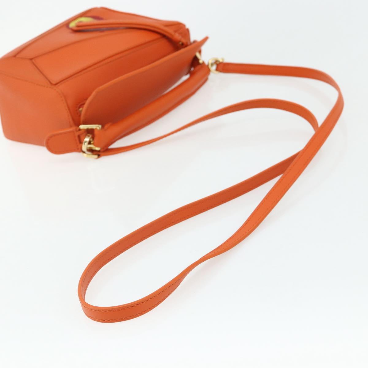 LOEWE × Ghibli Howl's Calcifer Puzzle Mini Leather 2way Orange Auth 167270SM