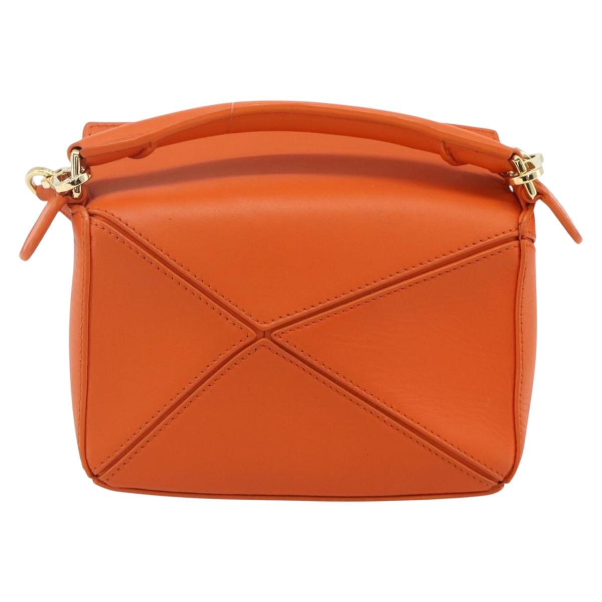 LOEWE × Ghibli Howl's Calcifer Puzzle Mini Leather 2way Orange Auth 167270SM