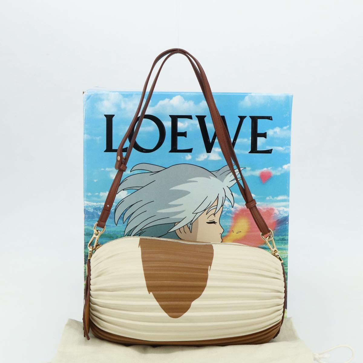 LOEWE × Studio Ghibli Howl's Moving Castle Hin Bag Leather Beige Auth 167271SM