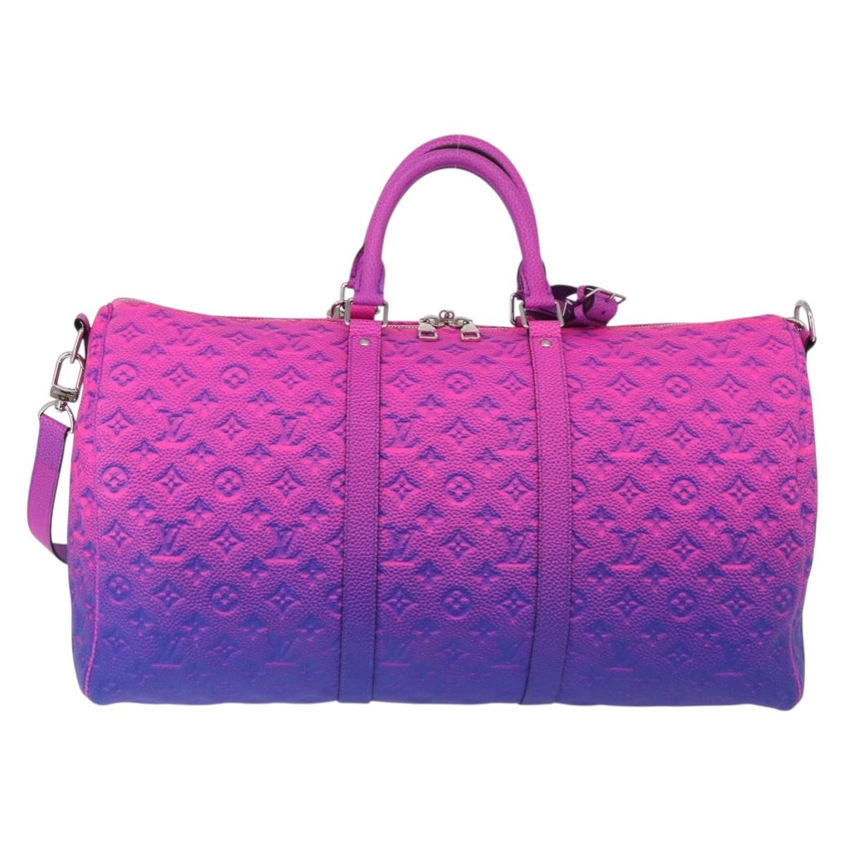 LOUIS VUITTON Taurillon Illusion Keepall Bandouliere 50 M59713 LV Auth 167272SM