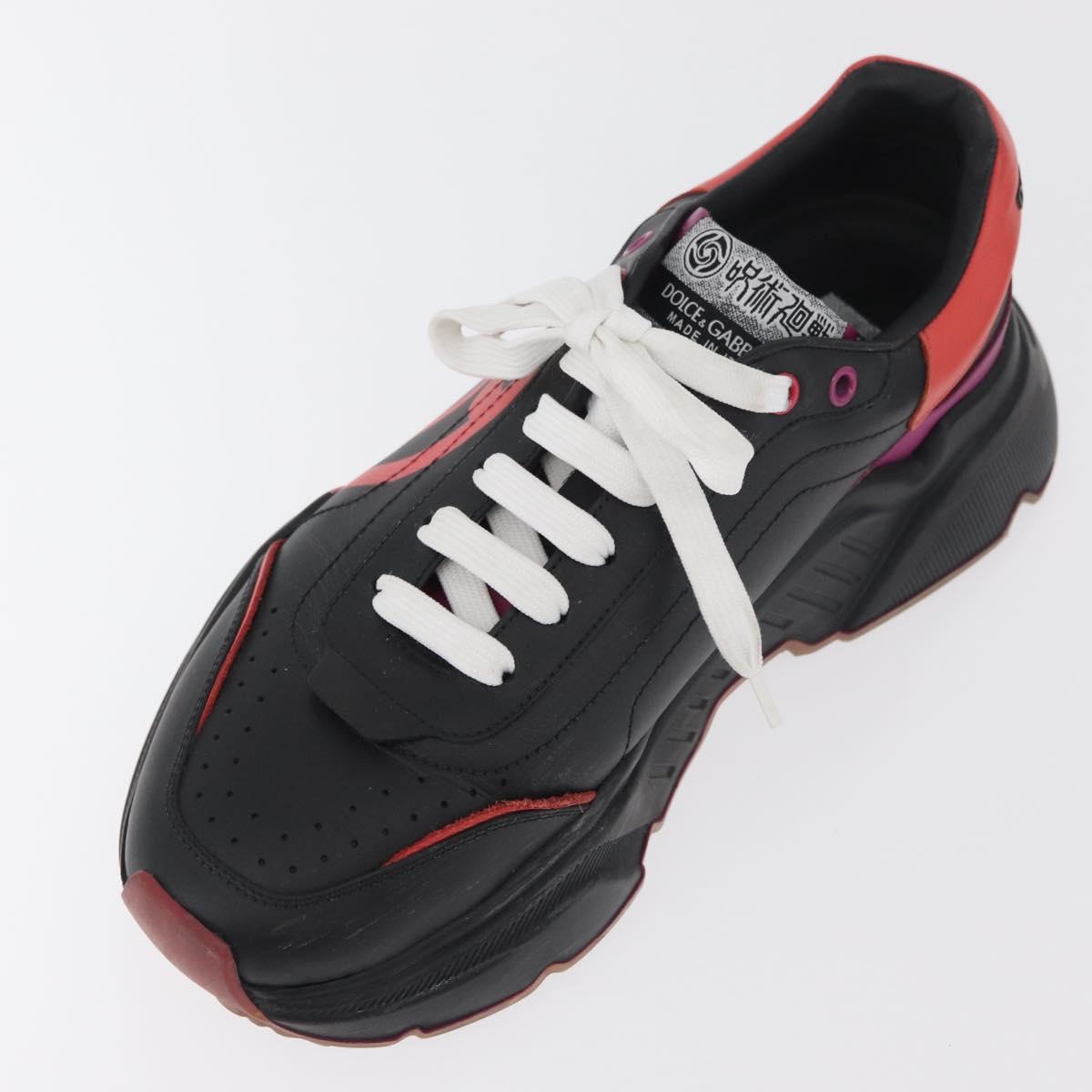 DOLCE&GABBANA D&G x Jujutsu Kaisen Art College Shoes Leather Black Auth 167283A