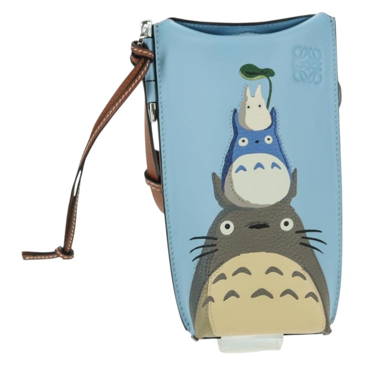 LOEWE × Ghibli My Neighbor Totoro Gate Pocket Leather Light Blue Auth 167291SM