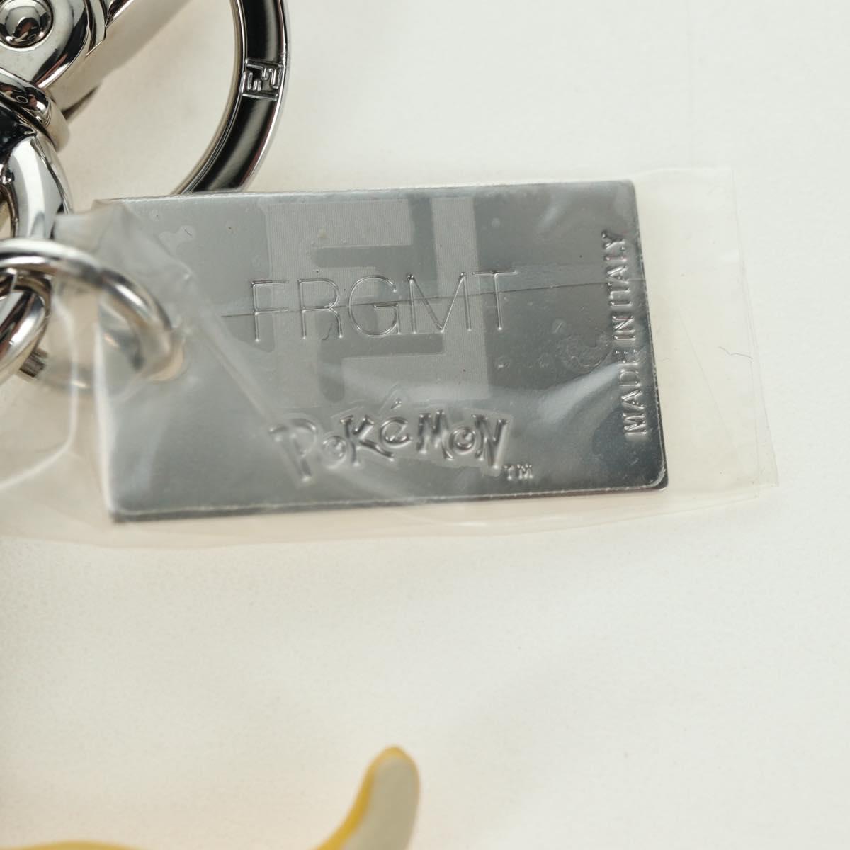FENDI x FRGMT x POKÉMON Dragonite Bag Charm Leather Orange Silver Auth 167296SM