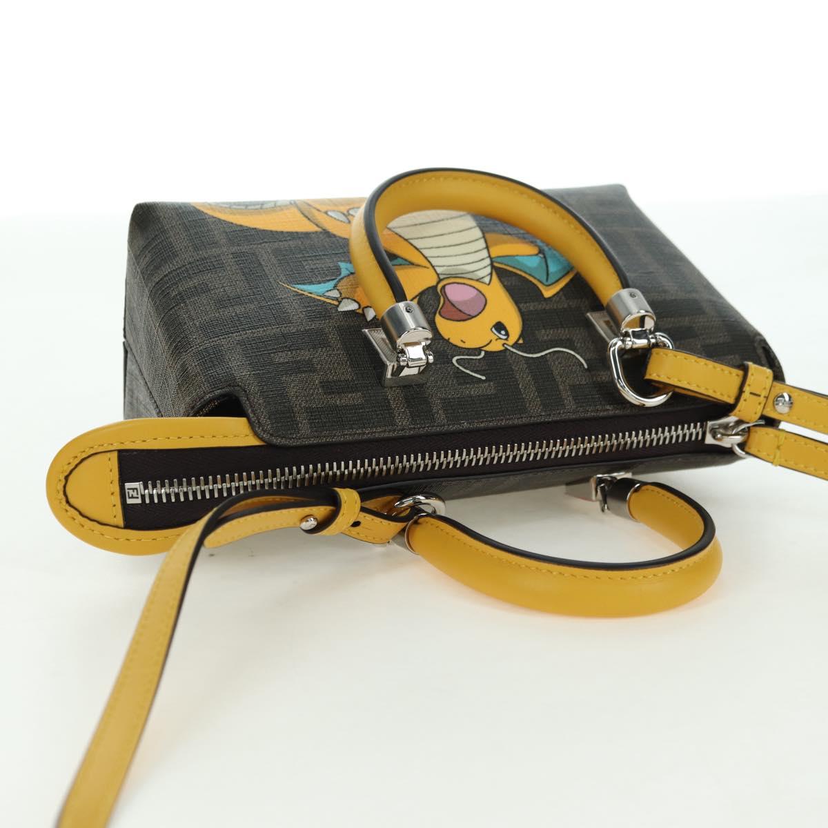 FENDI x FRGMT x POKÉMON Zucca Canvas By The Way Mini Dragonite Auth 167297SM
