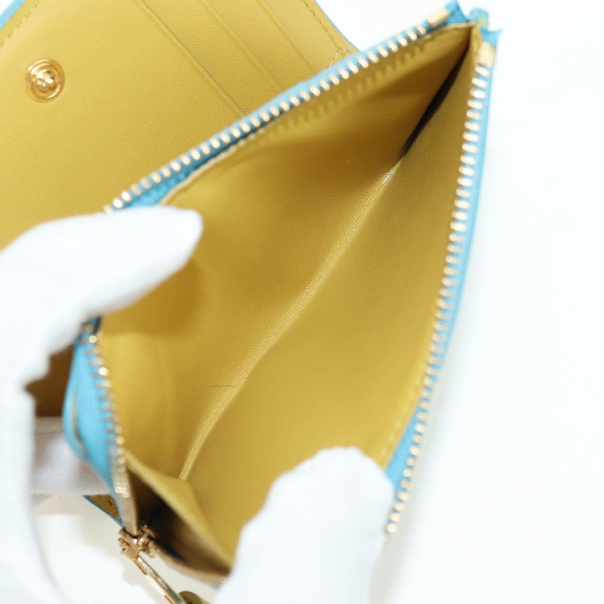 LOEWE × Ghibli Howl's Compact Zip Wallet Hin Leather Light Blue Auth 167304SM