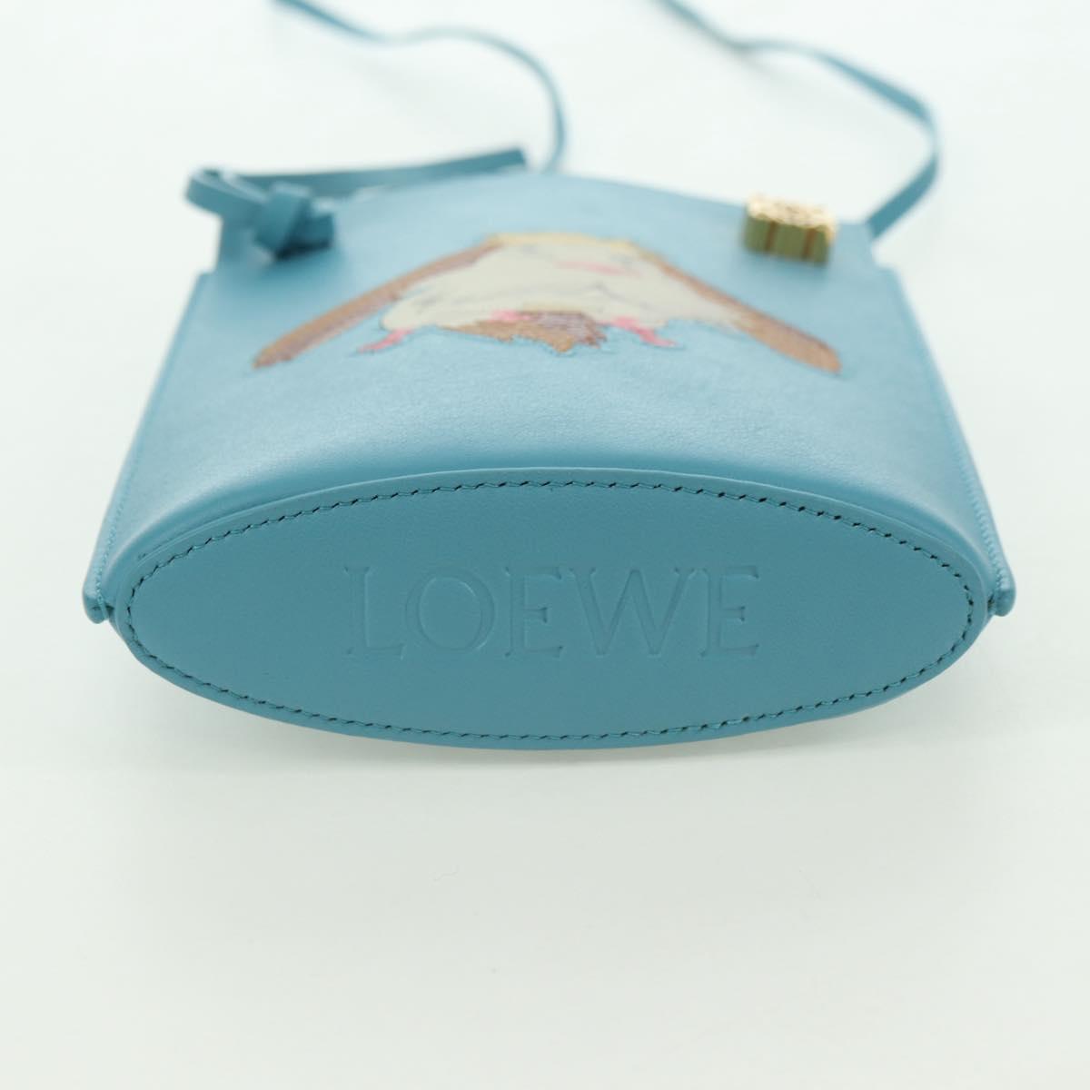 LOEWE ~ Ghibli Howl's Moving Castle Dice Pocket Hin Leather Blue Auth 167311SM