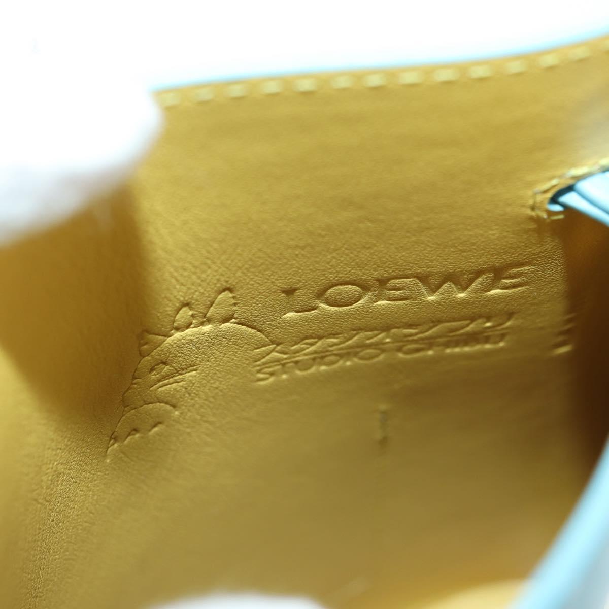 LOEWE ~ Ghibli Howl's Moving Castle Dice Pocket Hin Leather Blue Auth 167311SM