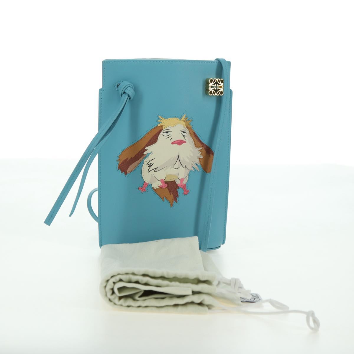LOEWE ~ Ghibli Howl's Moving Castle Dice Pocket Hin Leather Blue Auth 167311SM