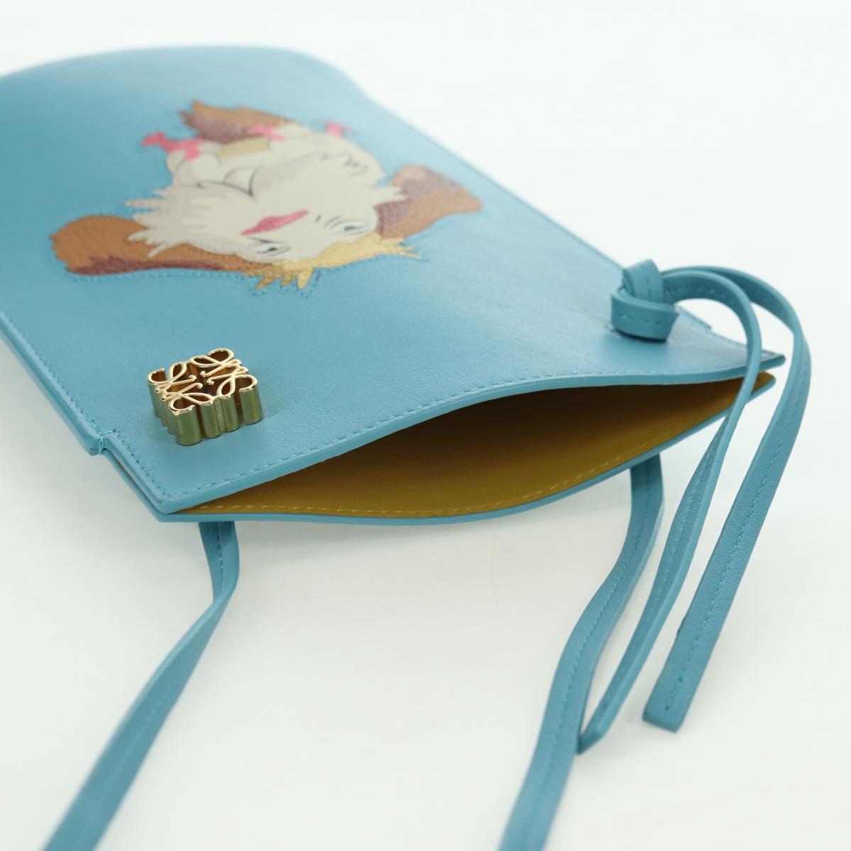 LOEWE ~ Ghibli Howl's Moving Castle Dice Pocket Hin Leather Blue Auth 167311SM