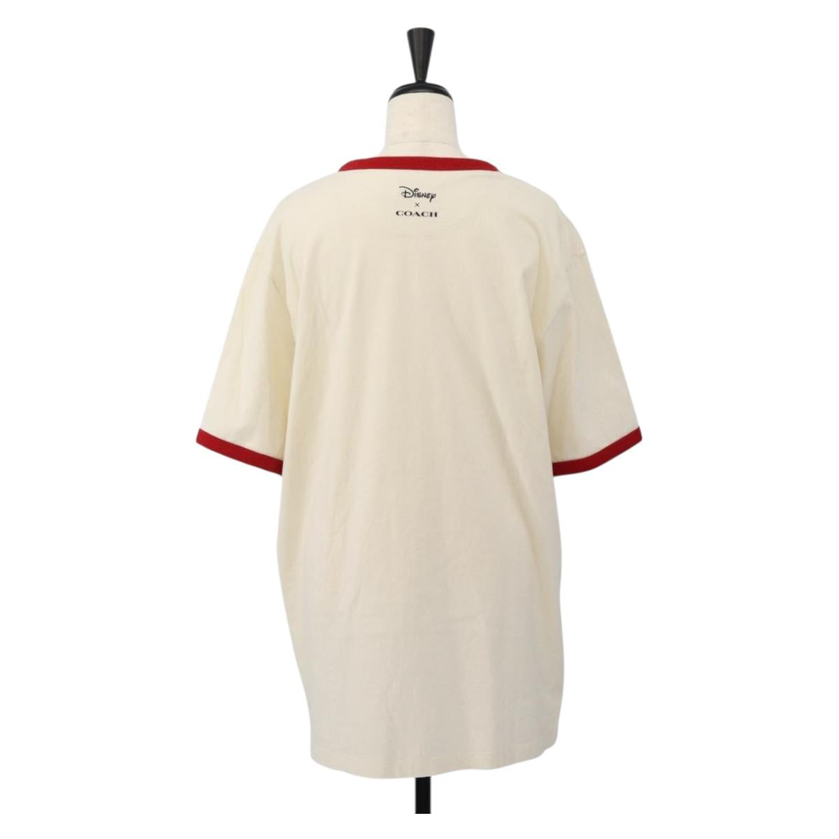 Coach CoachxDisney Short-sleeved T-shirt cotton L White Auth 167323M