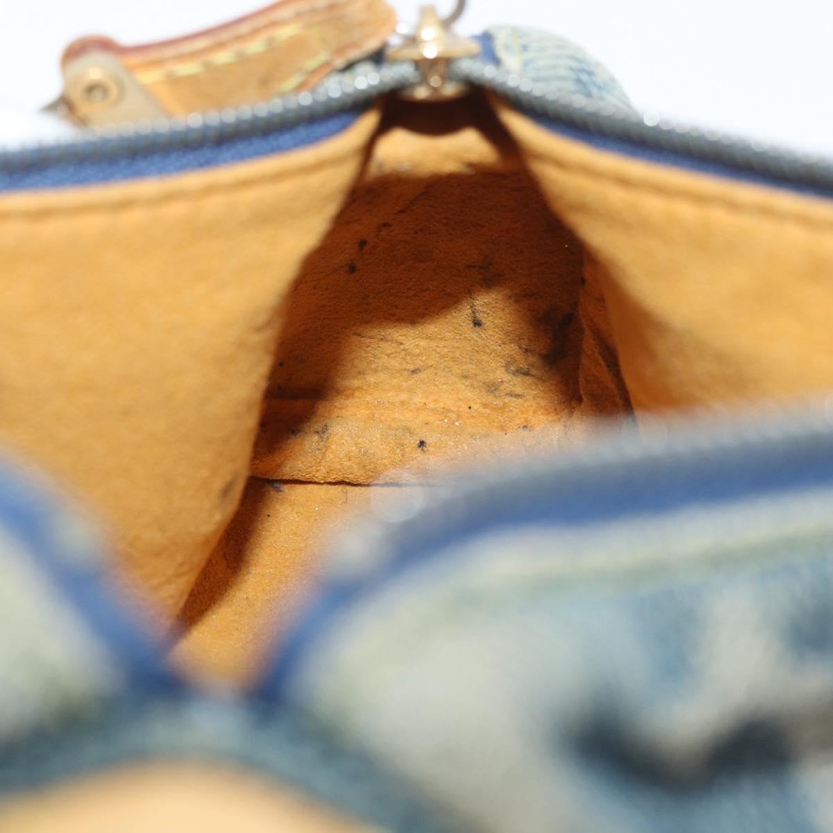LOUIS VUITTON Monogram denim Trousse Speedy PM Pouch Blue M95082 LV Auth 167325A