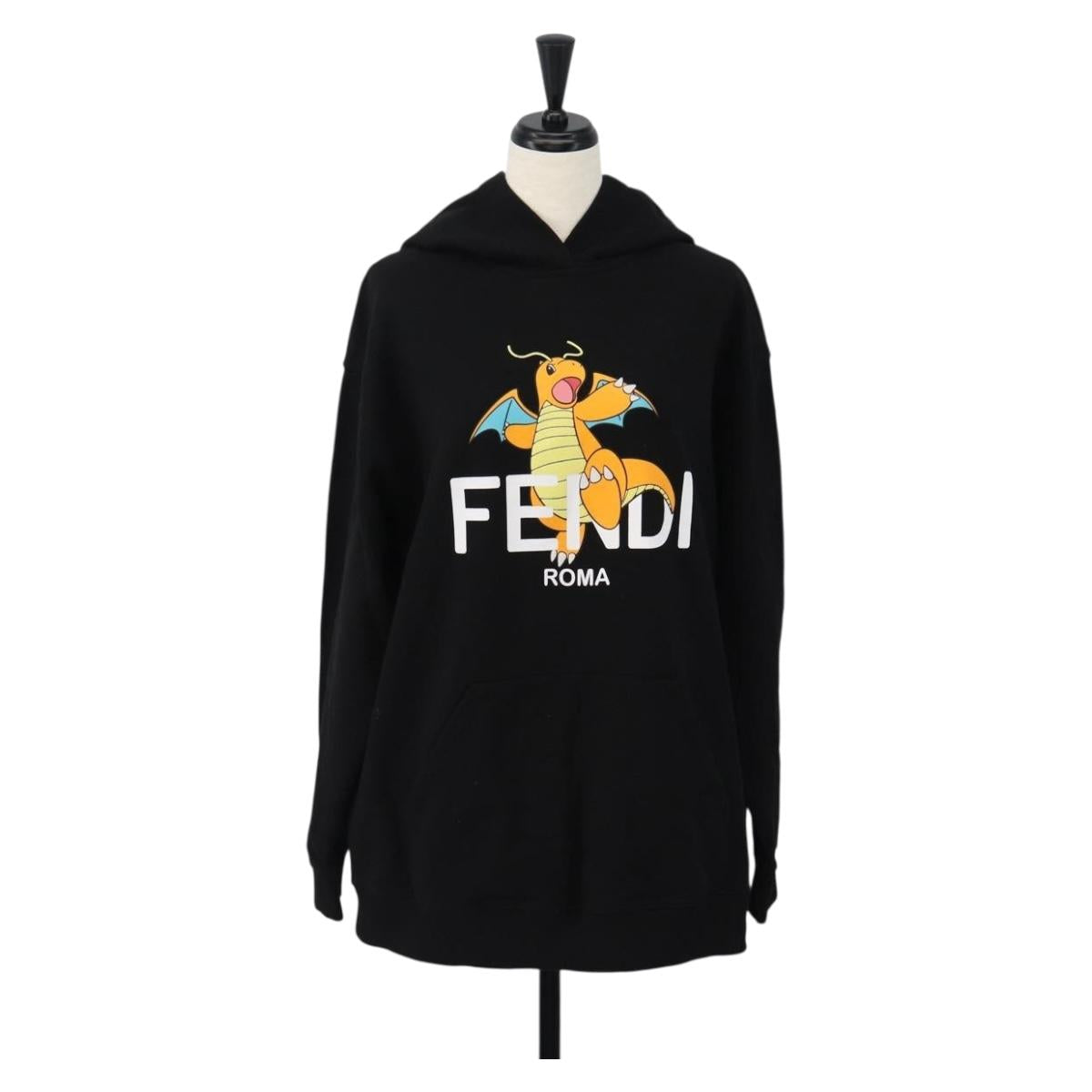 FENDI FENDI x FRGMT x POKÉMON Hoodie Kairyu Cotton XXS Black Auth 167328SM
