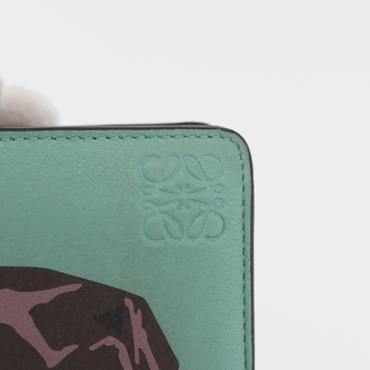 LOEWE LOEWE × Studio Ghibli Suswatari Wallet Leather Green Gold Auth 167344M