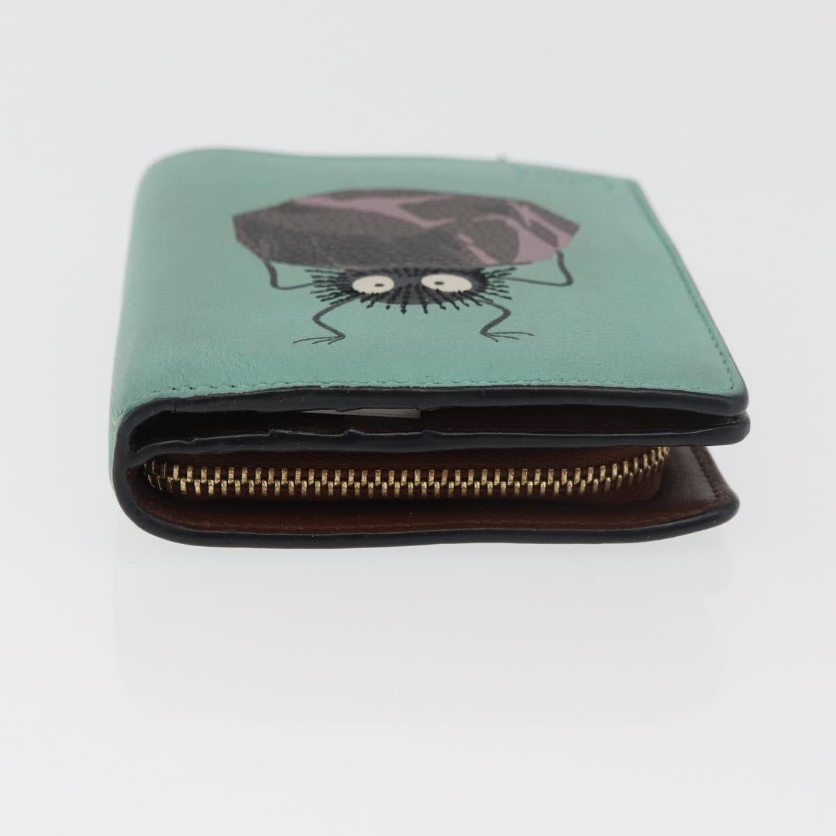 LOEWE LOEWE × Studio Ghibli Suswatari Wallet Leather Green Gold Auth 167344M